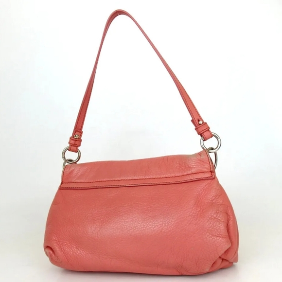 Chloé Lily 2way Peach Coral Pink Salmon Leather Crossbody Shoulder Handbag Purse - Picture 2 of 12